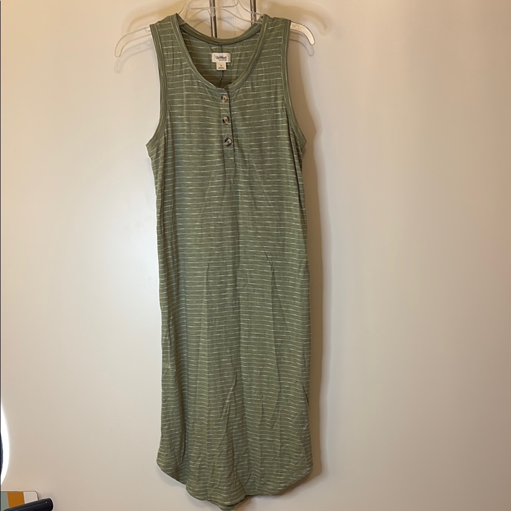 UpWest Green Sleeveless Crew Neck Midi Sundress